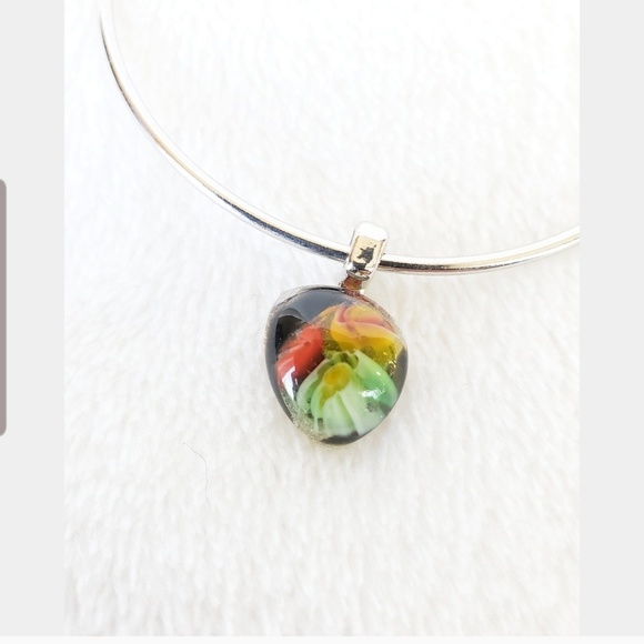 💚Bracelet with multicolored glass bead pendant💚 - Picture 2 of 6